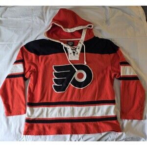 NHL Philadelphia Flyers Hoodie - Mens XL  (old time jersey style) Cotton
